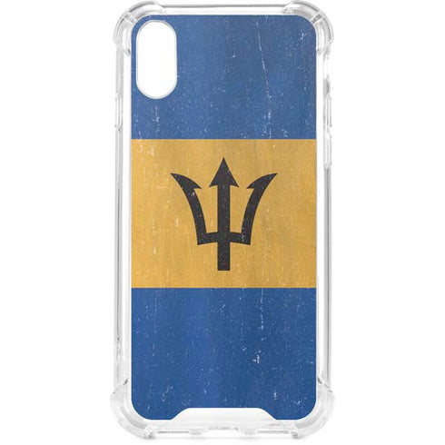 Barbados Flag Distressed iPhone XS Clear Case